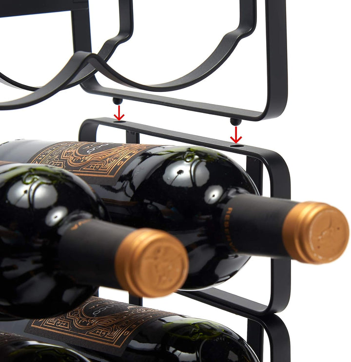 simplywire – Modulares Weinregal – Stapelbarer Flaschenhalter – Schwarz