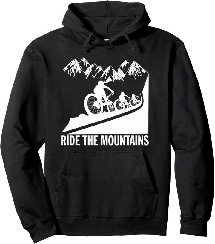 Ride the Mountain MTB Downhill Free Mountainbiker Pullover Hoodie
