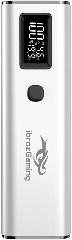 Ibroz Gaming Power Bank USB-C Silber 20000mAh + USB-C Kabel für ASUS ROG Ally