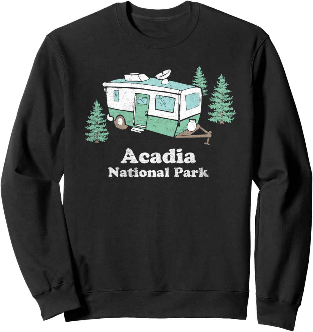 Acadia National Park Vintage RV Camper Funny Retro Sweatshirt