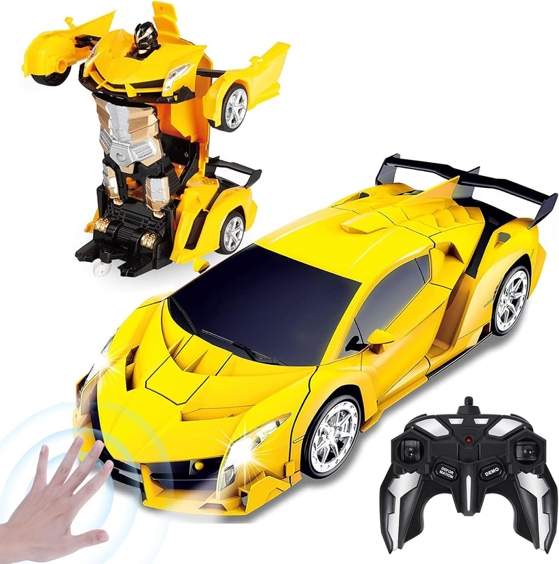 Yellcetoy Transform Spielzeug, Roboter Auto mit Handgesten Sening LED Licht Musik & Sound Effekt, Fe