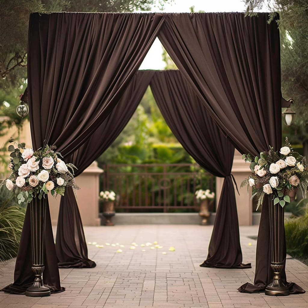 3x3 m Braun Vorhang für Kulissen und Party-Hintergrund - Polyester Hochzeit Hintergrund für Geburtst