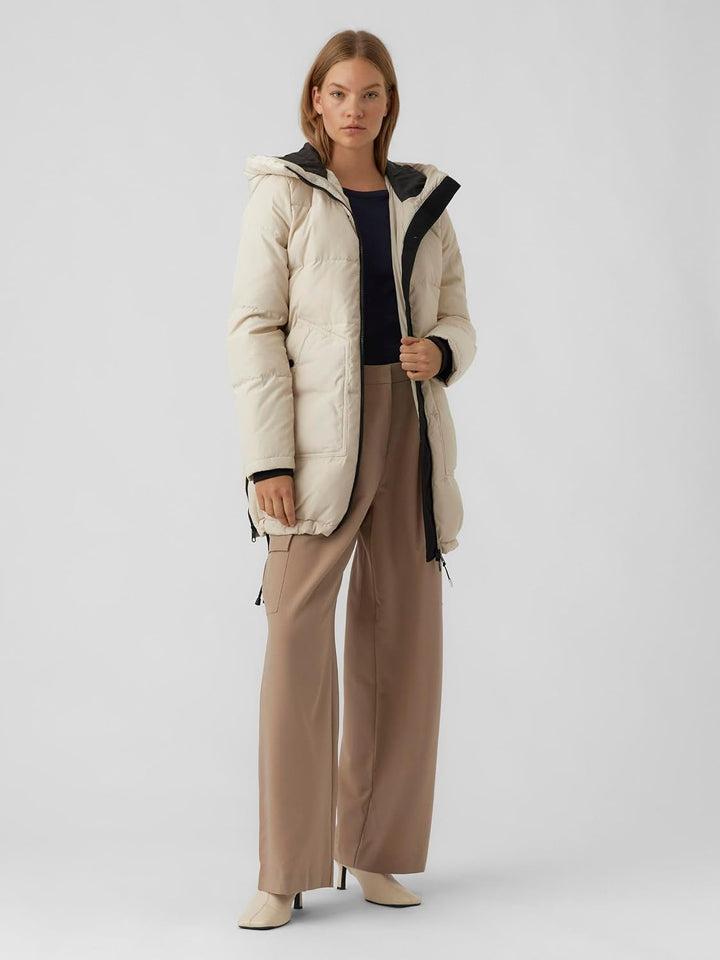 VERO MODA Female Jacke VMOSLO Daune Jacke | Jacket L Oatmeal, L Oatmeal