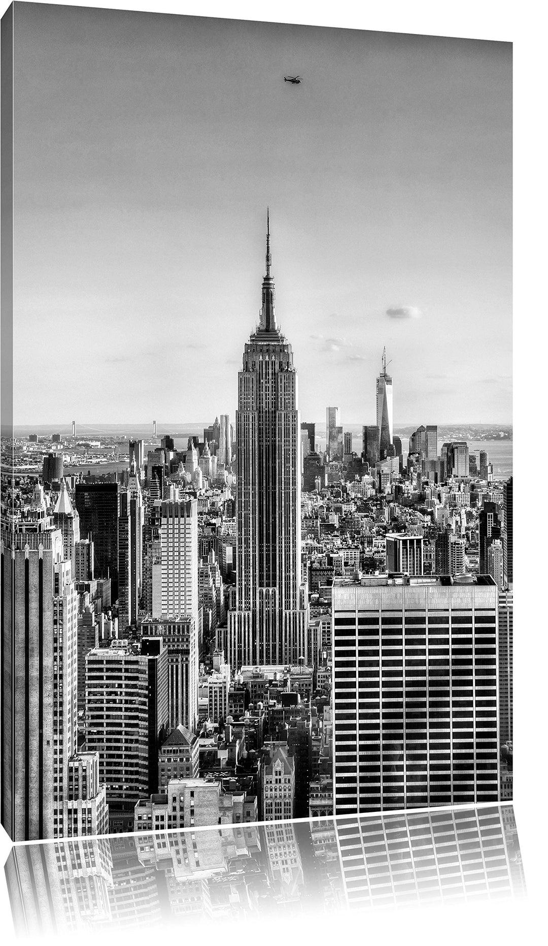 Pixxprint Empire State Building in New York als Leinwandbild/Grösse: 100x70 cm/Wandbild/Kunstdruck/f