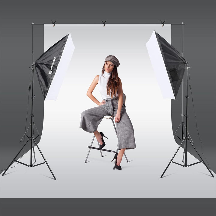 Wisamic Softbox Set Led Foto Fotostudio Stativ Licht Schirm Beleuchtung Kamera Fotografie dimmbar Li