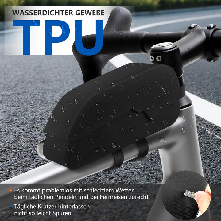 Rahmentasche Fahrradtasche mit Magnetverschluss - 1.9L Fahrrad Rahmentasche Wasserdicht Rohrtasche F