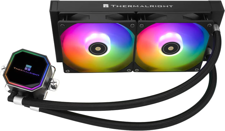 Thermalright Frozen Prism 240 Schwarz ARGB CPU Wasserkühler mit zwei PWM-Lüftern, Wasserpumpe Drehza