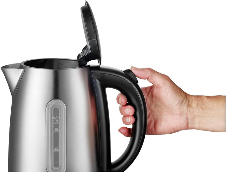 CONCEPT Hausgeräte RK3320 Edelstahl Wasserkocher, 1,7 L, 2200 W, in dunkler Edelstahlfarbe
