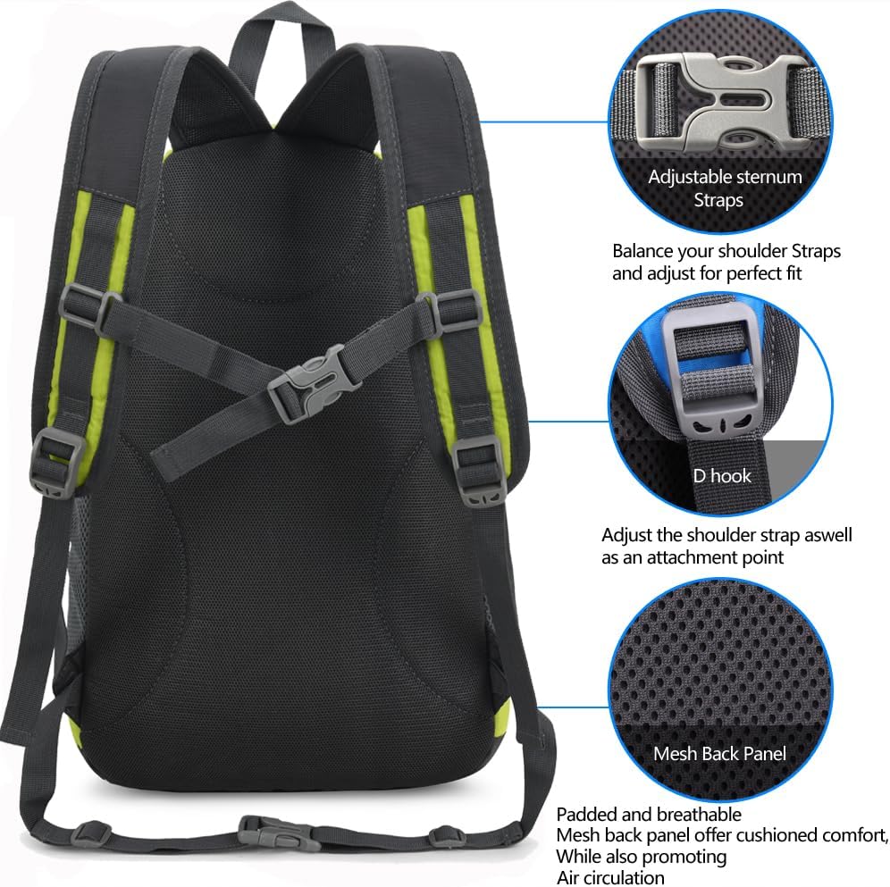 Bseash Kleine Grösse 20L leichte wasserdichte Rucksack, Outdoor Sport Travel Daypack für Radfahren W