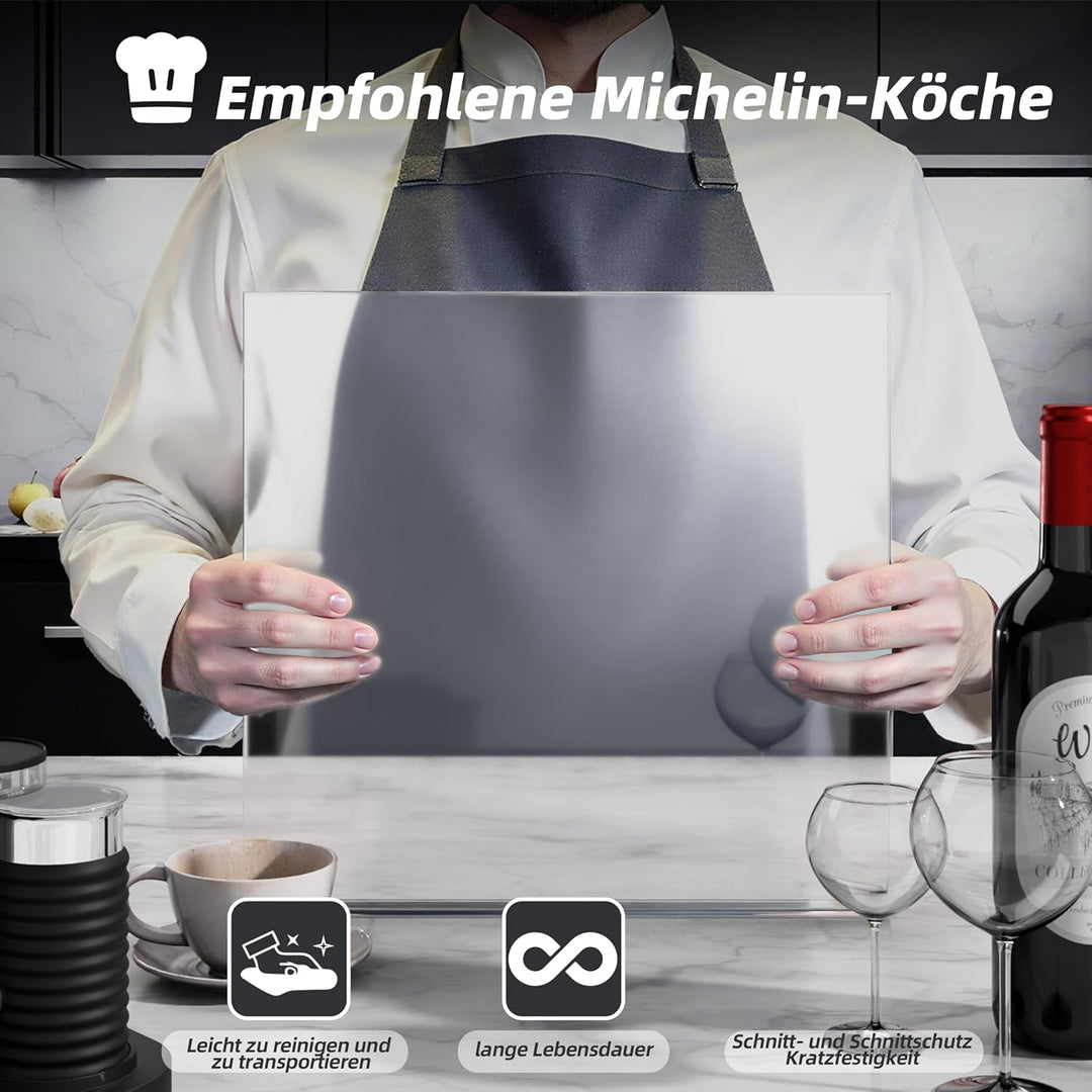 Schneidebrett aus Acryl, Schneidebrett Glas Küchenbrett Durchsichtig, Küchenschneidebrett Arbeitspla