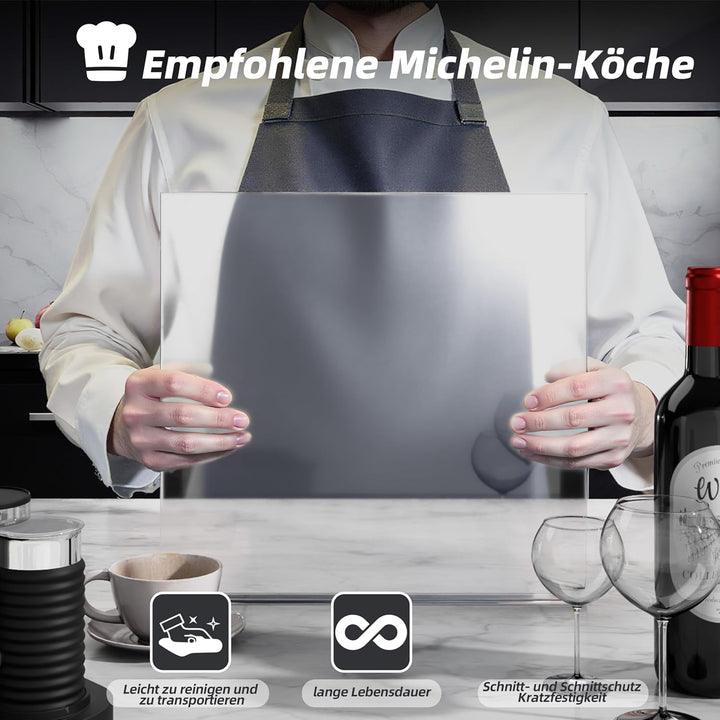 Schneidebrett aus Acryl, Schneidebrett Glas Küchenbrett Durchsichtig, Küchenschneidebrett Arbeitspla