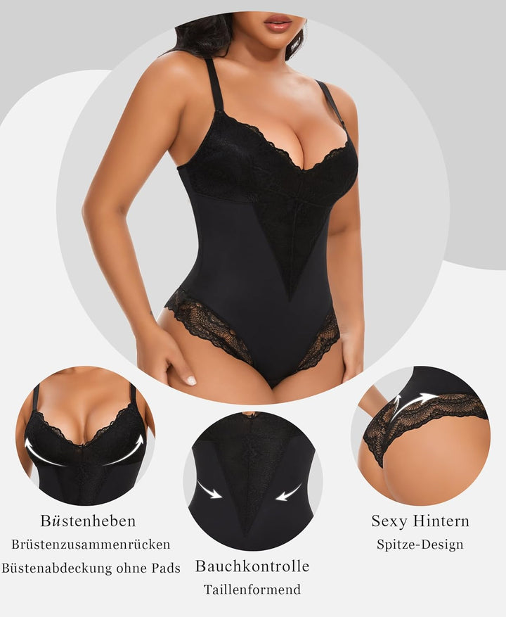 YARRCO Shapewear Damen Formende Bodysuits Body Shaper Figurformende Unterwäsche Bauchweg Miederbody