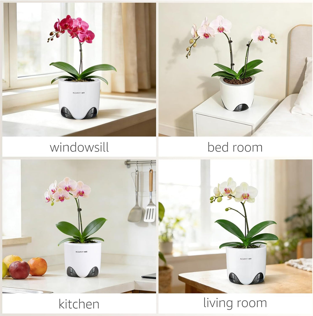 Meshpot Orchideentöpfe mit Löchern zum Umtopfen, 12,7 cm, 2 Stück, doppellagiger Kunststoff-Imitat,