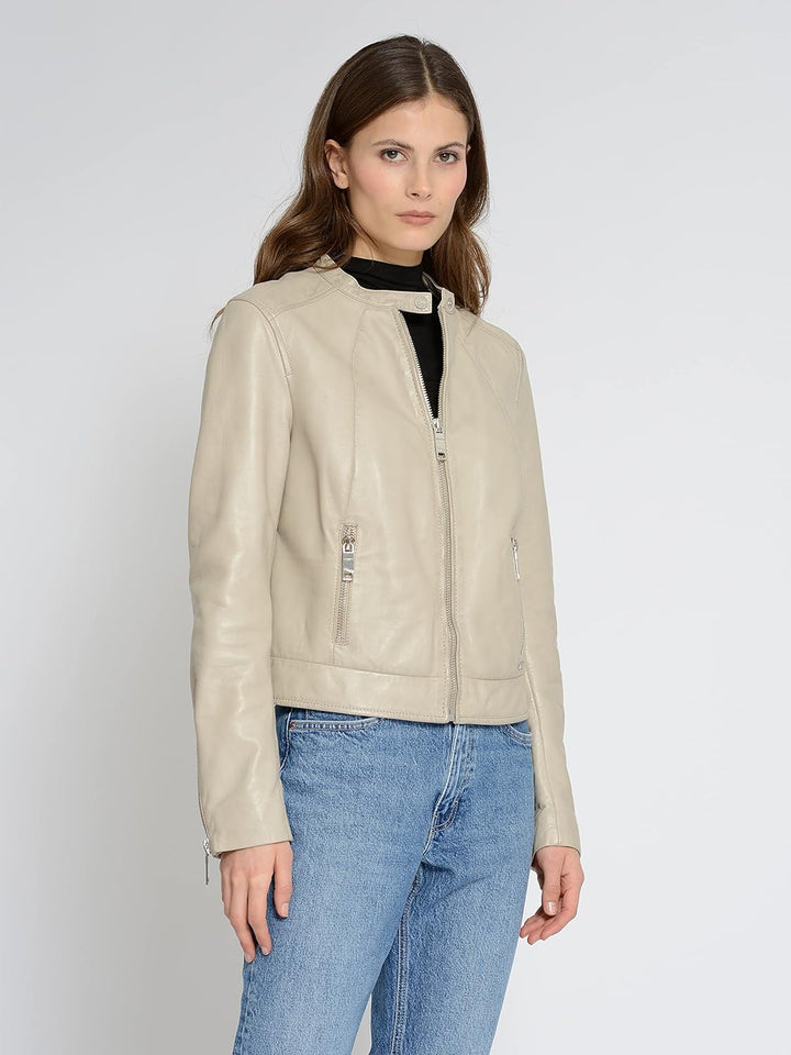 MAZE Damen Lederjacke Grenada S greige, S greige