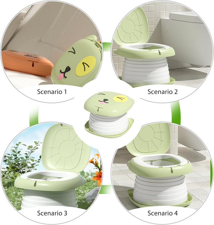 Faltbarer Toilettensitz für Kinder, Tragbares Reise-Klapptöpfchen, Falttoilette, Reisetoilette, Trav