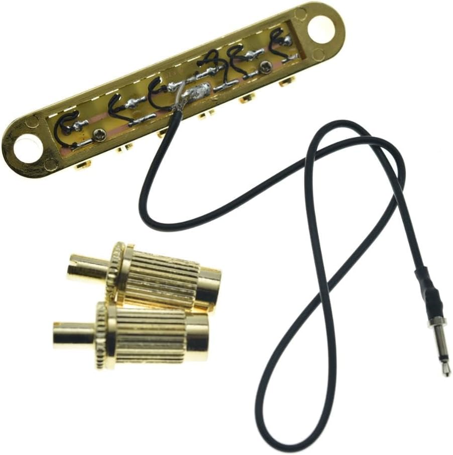 KAISH Tune-o-Matic Piezo Gitarre Bridge Pickup LP Piezo Guitar Bridge Pickup für Les Paul Gold, gold