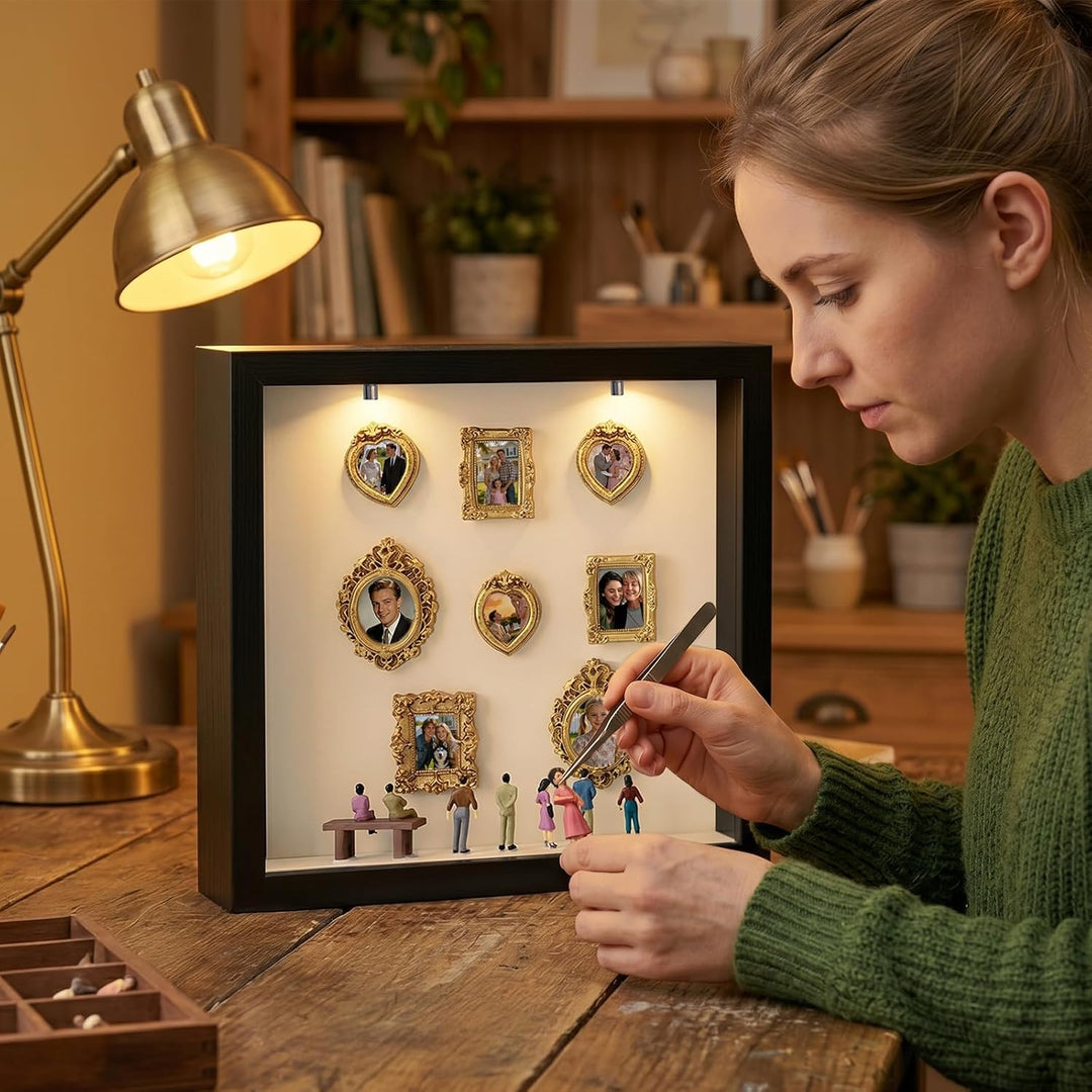 DIY Mini Museum Bilderrahmen Mini Bilderrahmen Vintage Figuren Menschen Museum Mit 8 Mini Goldene Ra