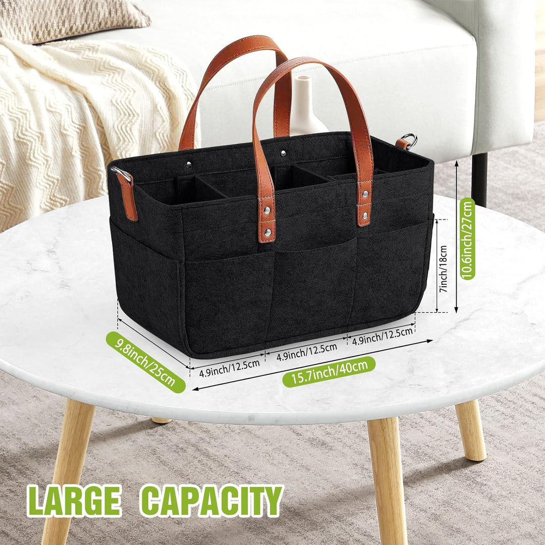 30L Filztasche Einkaufstasche mit Fächern, Filztasche Einkaufskorb Shopper für Outdoor Trips, Pickni