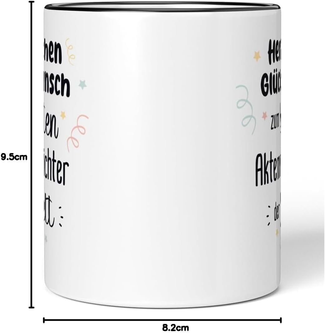 JUNIWORDS Tasse, Herzlichen Glückwunsch zum besten Aktenvernichter der Welt, Schwarz (7623843), Schw