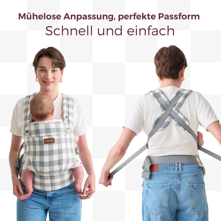 Momcozy Baby-Trage aus Natur-Baumwoll-Leinen: Besonders langlebig, ergonomisch, leicht &amp; komfortabel