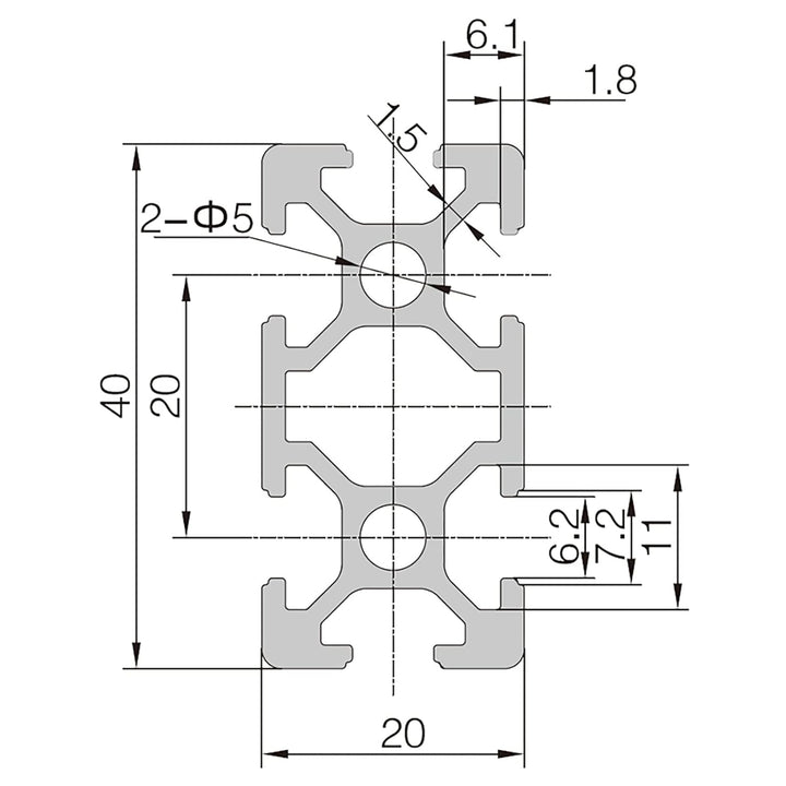 Coavoo AluProfil 2040 Alu Profil 500mm T Typ Schwarz Aluminium Profile 20x40 Europäischer Standard E