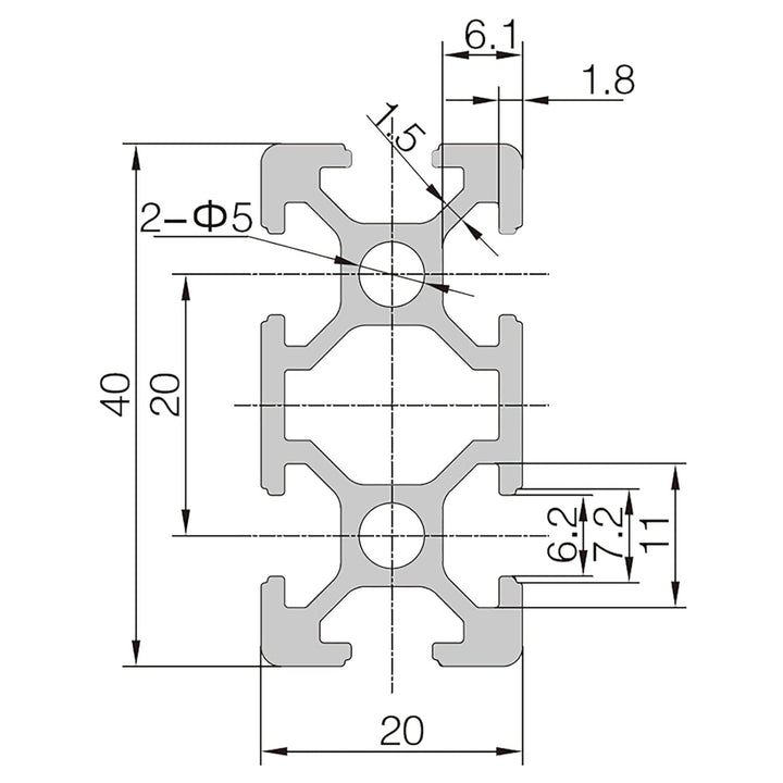 Coavoo AluProfil 2040 Alu Profil 300mm T Typ Schwarz Aluminium Profile 20x40 Europäischer Standard E