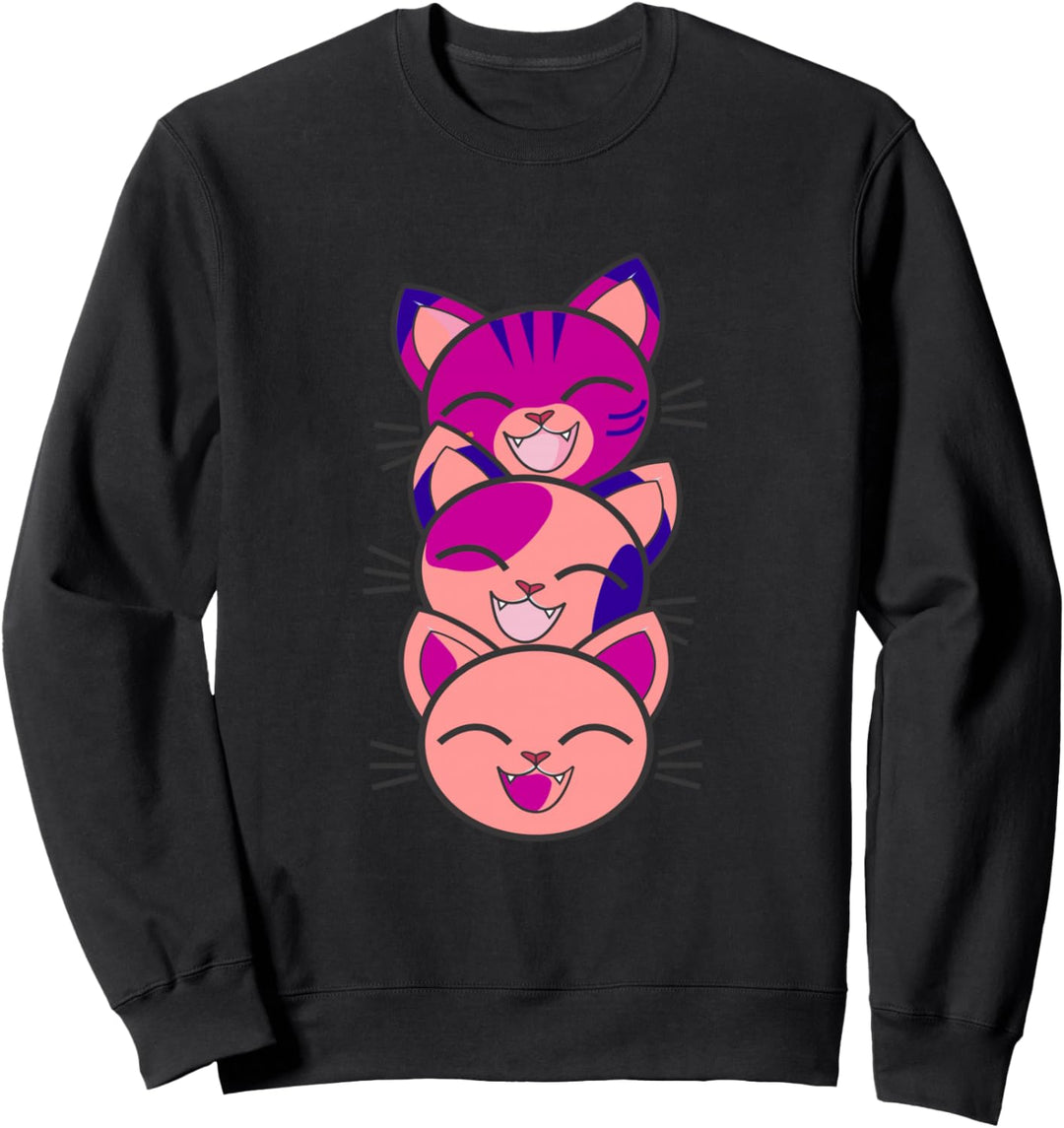 Transgender Cute Pink Cat Stack Trans Pride Flag LGBT Sweatshirt