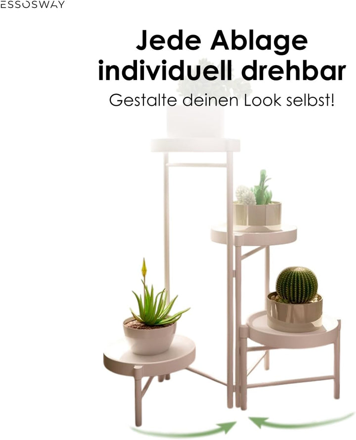 Blumenständer Pflanzenständer - Indoor - Pflanzenregal Blumentreppe Blumenregal Metall - 4 Etagen -