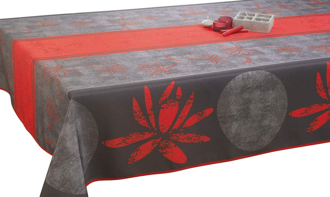 Tischdecke Fleckschutz Lotus rot – Grösse: Rechteck 150 x 350 cm