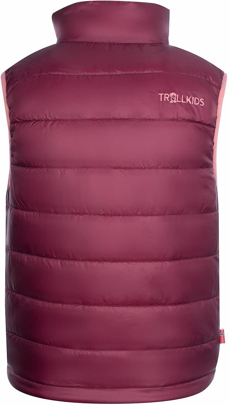 Trollkids Kinder wasserdichte gefütterte Polyfiber-Jacke Trondheim 164 Kastanienrot/Antikrosa, 164 K