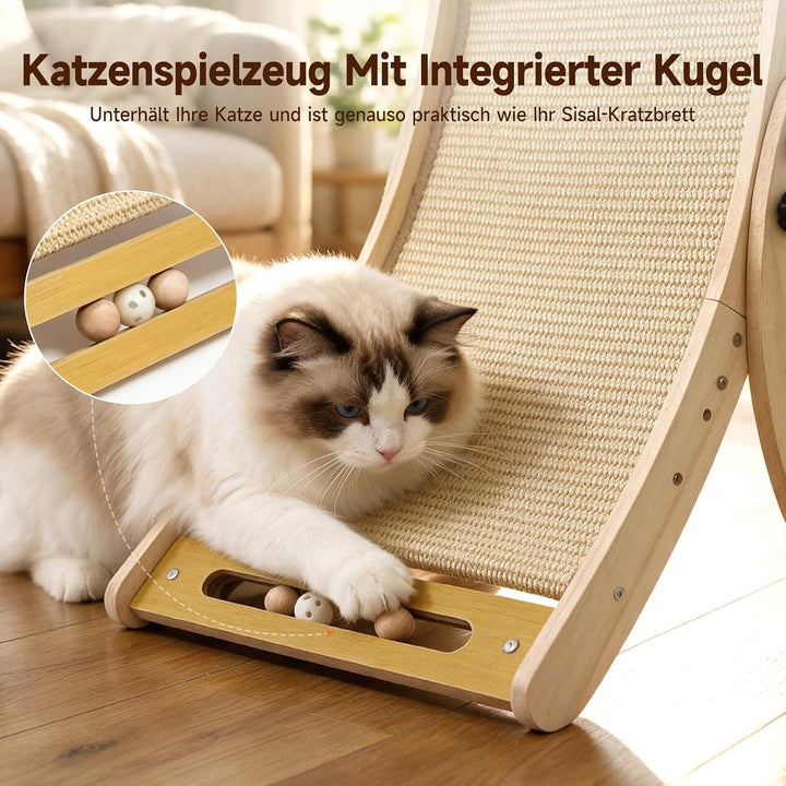 DONWEI Kratzbett Katzen Sisal, 3-IN-1 Kratzbrett für Kleine &amp; Grosse Katzen | 3 Verstell Modi, Massi