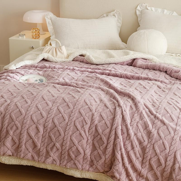 RongRongIN Kuscheldecke 180x200 cm Herbst Winter Flauschig Decke für Bett Sofa Couch – Hell Lila, Ex