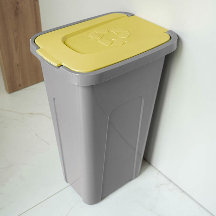 KADAX Mülleimer für Abfalltrennung 30L, Robuster Abfallbehälter mit Luftdichtem Klappdeckel, Müllbeh