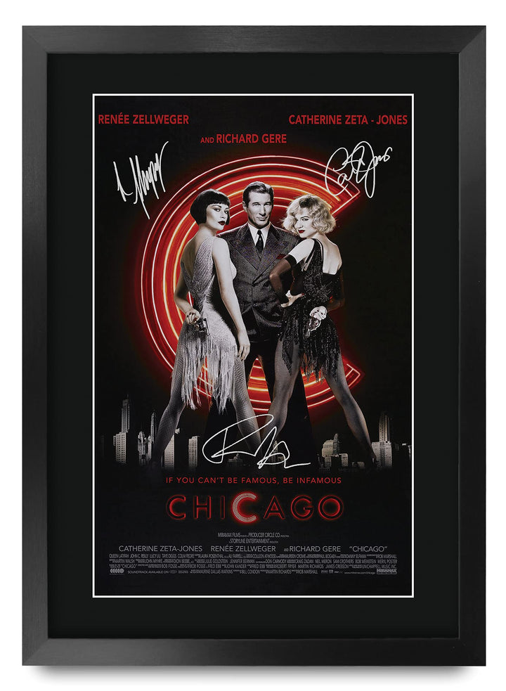 HWC Trading FR A3 Chicago Renée Zellweger, Catherine Zeta-Jones Geschenke Geduckter Poster Signierte