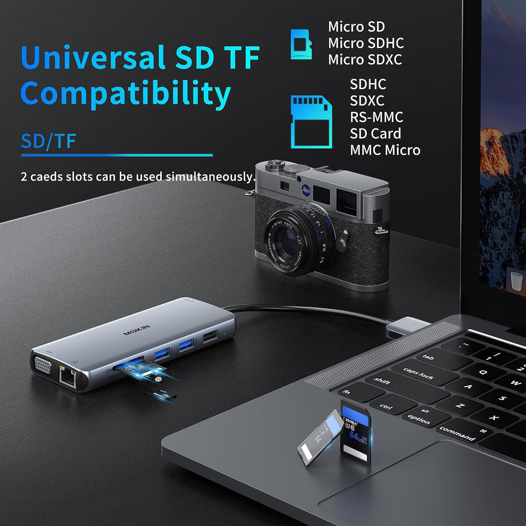 MacBook Docking Station Dual Monitor, MOKiN 12 in 2 Thunderbolt 3 USB C Adapter für MacBook Pro/Air