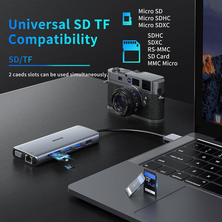 MacBook Docking Station Dual Monitor, MOKiN 12 in 2 Thunderbolt 3 USB C Adapter für MacBook Pro/Air