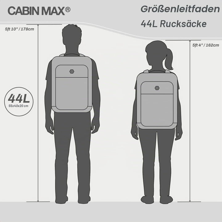 Cabin Max Metz 55x40x20 Reiserucksack Handgepäck Flugzeug Carry-On Rucksack (Handgepäck 55x40x20cm 4
