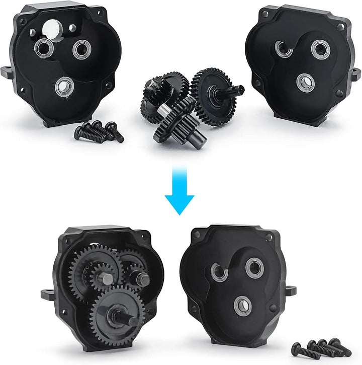 Runup Metallgetriebe Montage-Getriebe mit internen Zahnrädern für 1/18 RC Crawler Auto TRX4M 9791 Br