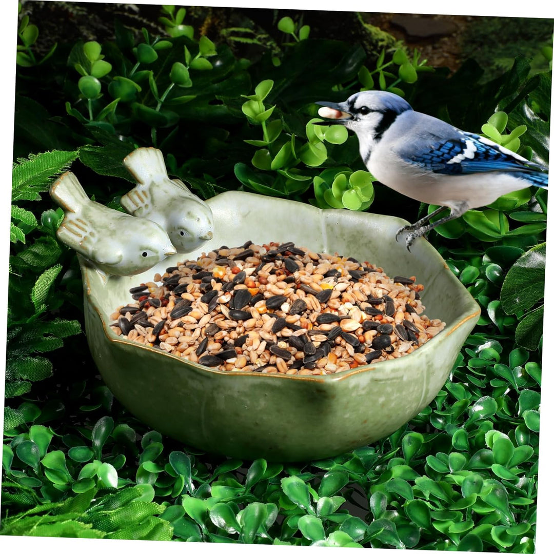 Hemoton Vogeltränke Keramikschale Wildfinken Vogelfutterstation Wasserbäder für Garten Aussen Hof De