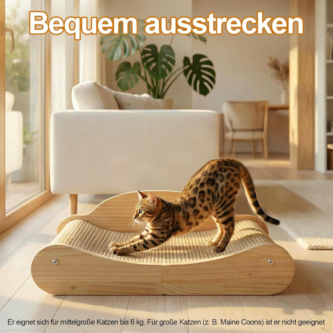Kratzbretter Katze, kratzbrett, 160° gebogenes Design, Sisal katzenkratzbretter,60 cm langes Katzen