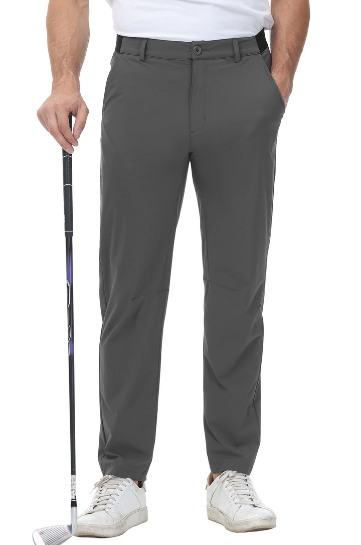 YSENTO Herren Golf Stretchhose Slim-Fit Leichte Elastische Taille Casual Sporthose Golfhose Lang mit