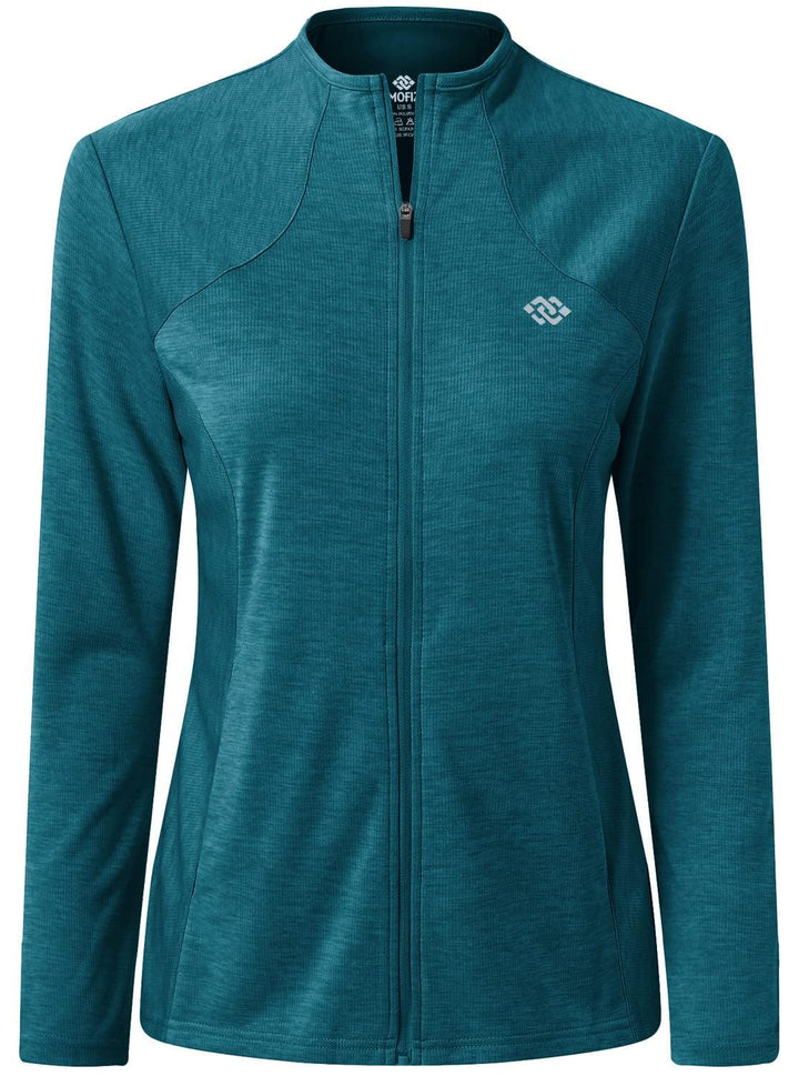 MoFiz Damen Laufjacke Leicht Sportjacke Trainingsjacke Langarm Fitness Wandern Yoga Jacke Atmungsakt