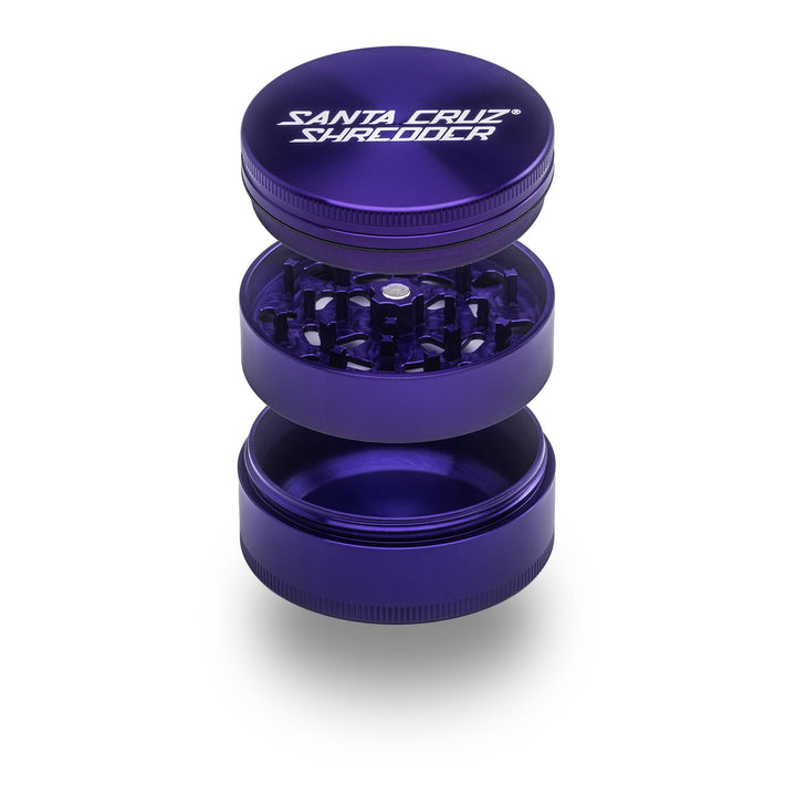 Santa Cruz Shredder Kräutermühle aus Metall, gerändelt, für stärkeren Griff, 3-teilig, gross, 6,9 cm
