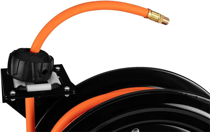 NEO TOOLS Automatik Schlauchtrommel Schlauchlänge 15m (20 Bar max. Arbeitsdruck) | Druckluftschlauch