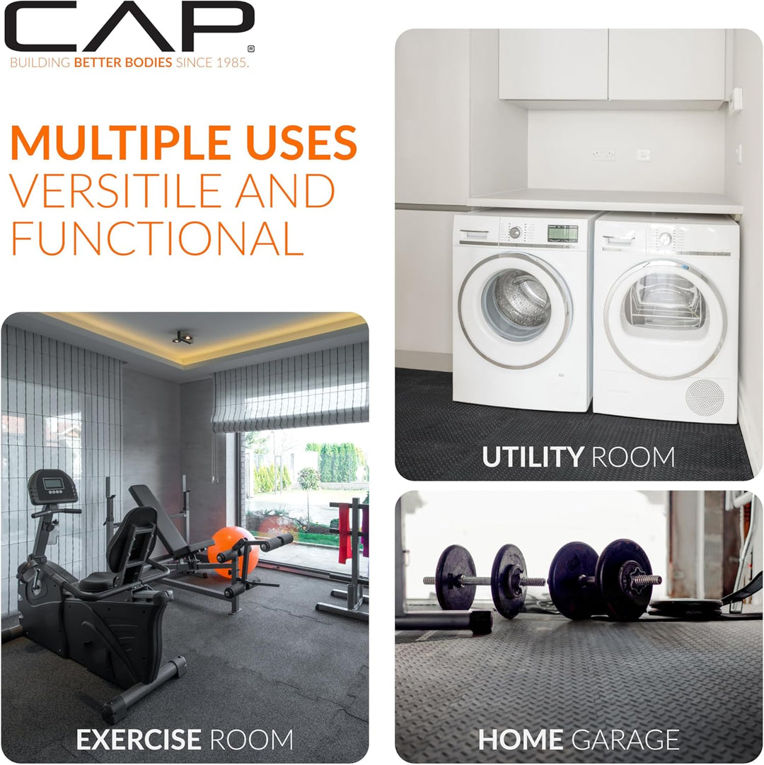 CAP Barbell Übungspuzzlematten, Fliesenanzüge, 61 x 61 cm | Mehrere Optionen 1er-Pack (6 Fliesen) 1,