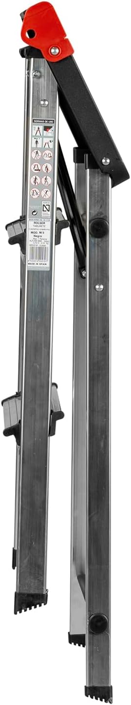 Klappbarer Tritthocker aus Aluminium Rolser M3 - Schwarz, Schwarz