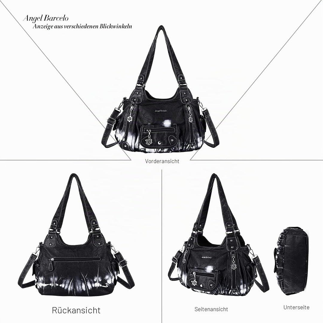 Angel Barcelo Damen Geldbörsen und Handtaschen PU Leder Umhängetasche Mode Hobo Taschen für Mädchen