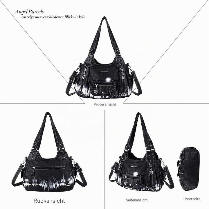 Angel Barcelo Damen Geldbörsen und Handtaschen PU Leder Umhängetasche Mode Hobo Taschen für Mädchen