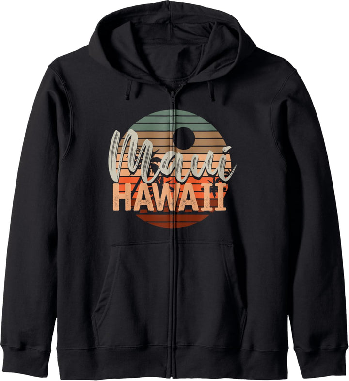 Hawaiianischer Sommer Tropischer Urlaub Retro Maui Hawaii Kapuzenjacke