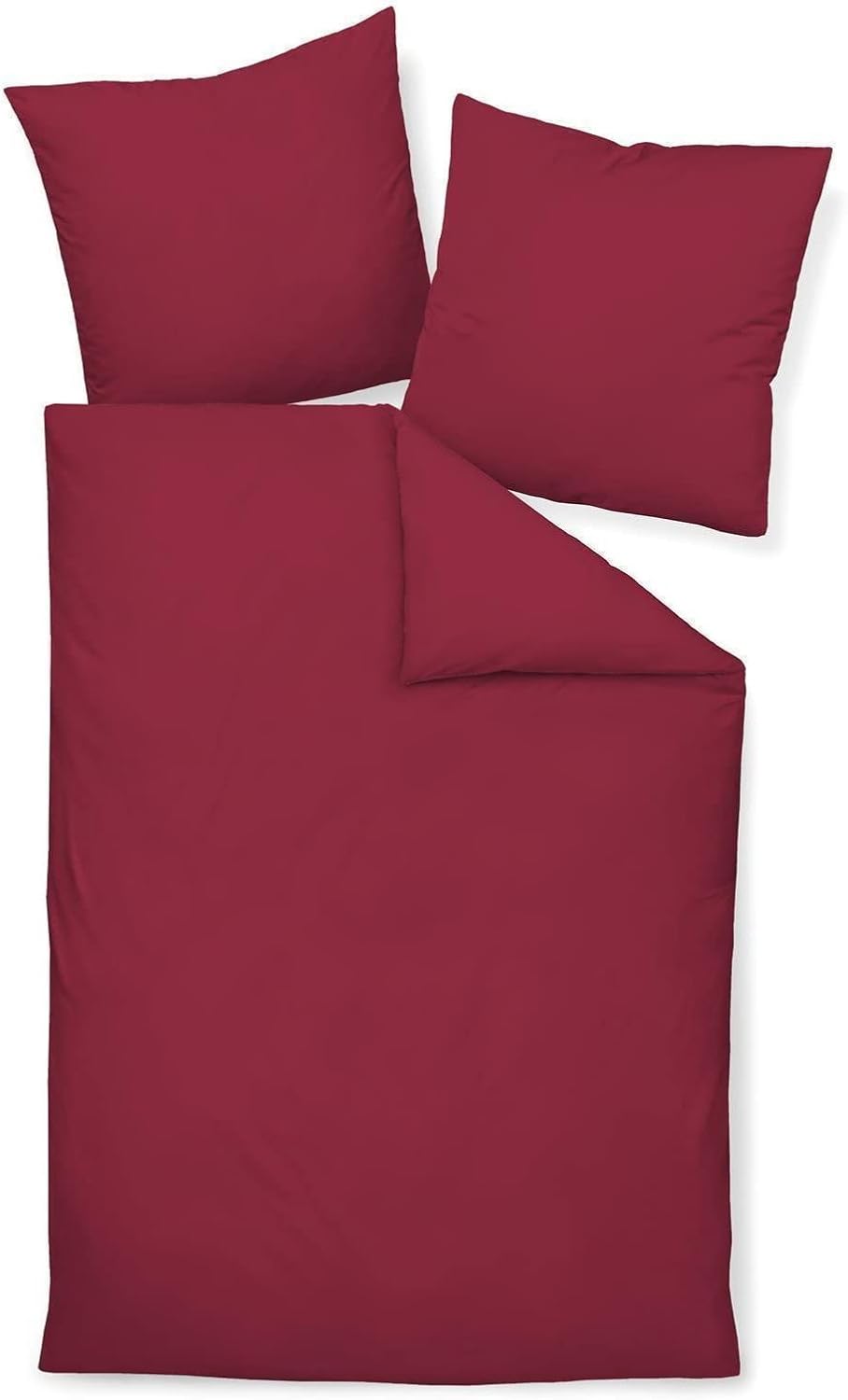 Janine Mako Satin Bettwäsche Uni Colors 155 x 220 cm Bordeaux 155 cm x 220 cm Bordeaux, 155 cm x 220
